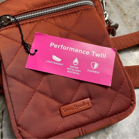 Performance Twill Black RFID Small Convertible Crossbody Bag Burnt Orange - Picture 3 of 8